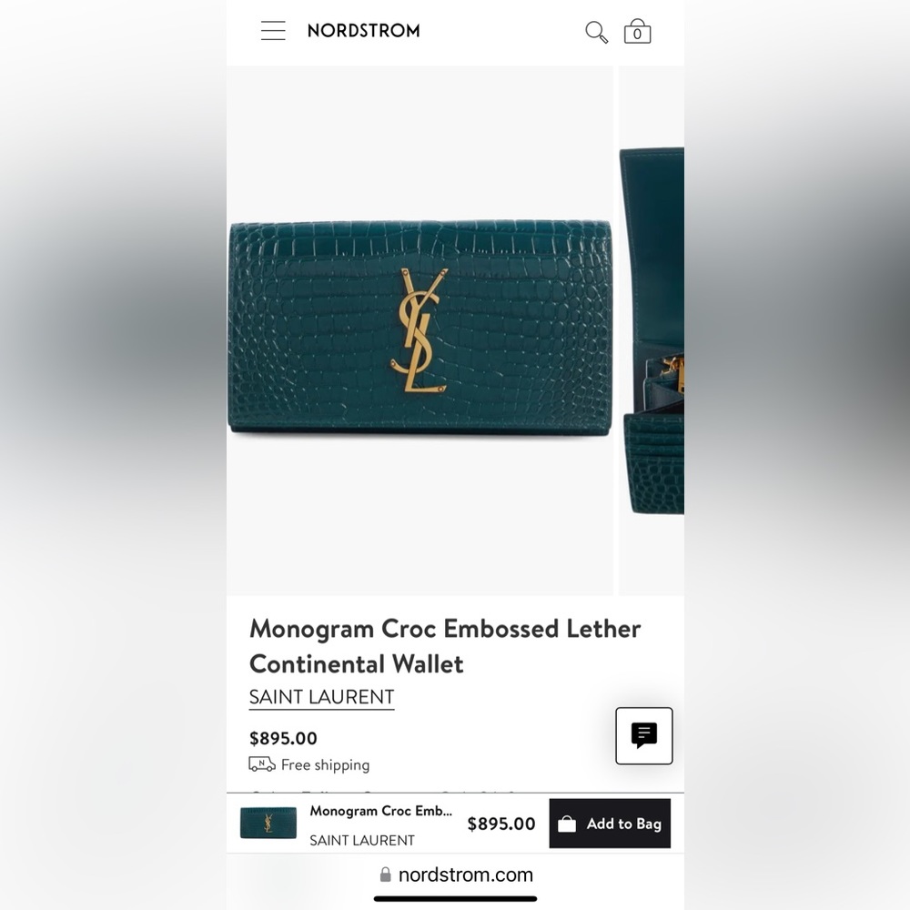 COPY - COPY - YSL Monogram Croc Embossed Lether Wallet - Picture 4 of 7
